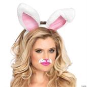 Bunny Ears Adult Plush White