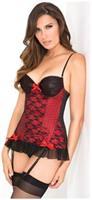 Women's Parlor Games Bustier With Removable Garters And Matching G-String