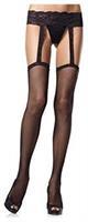 Leg Ave Women's Fishnet Stockings With Attached Garter Belt