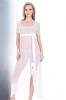 Short sleeve sheer dot nightgown