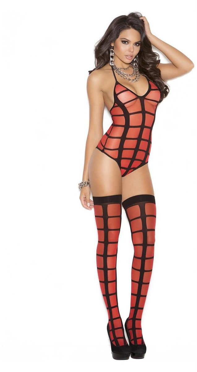sheer striped pattern teddy and matching foot chart for shoes