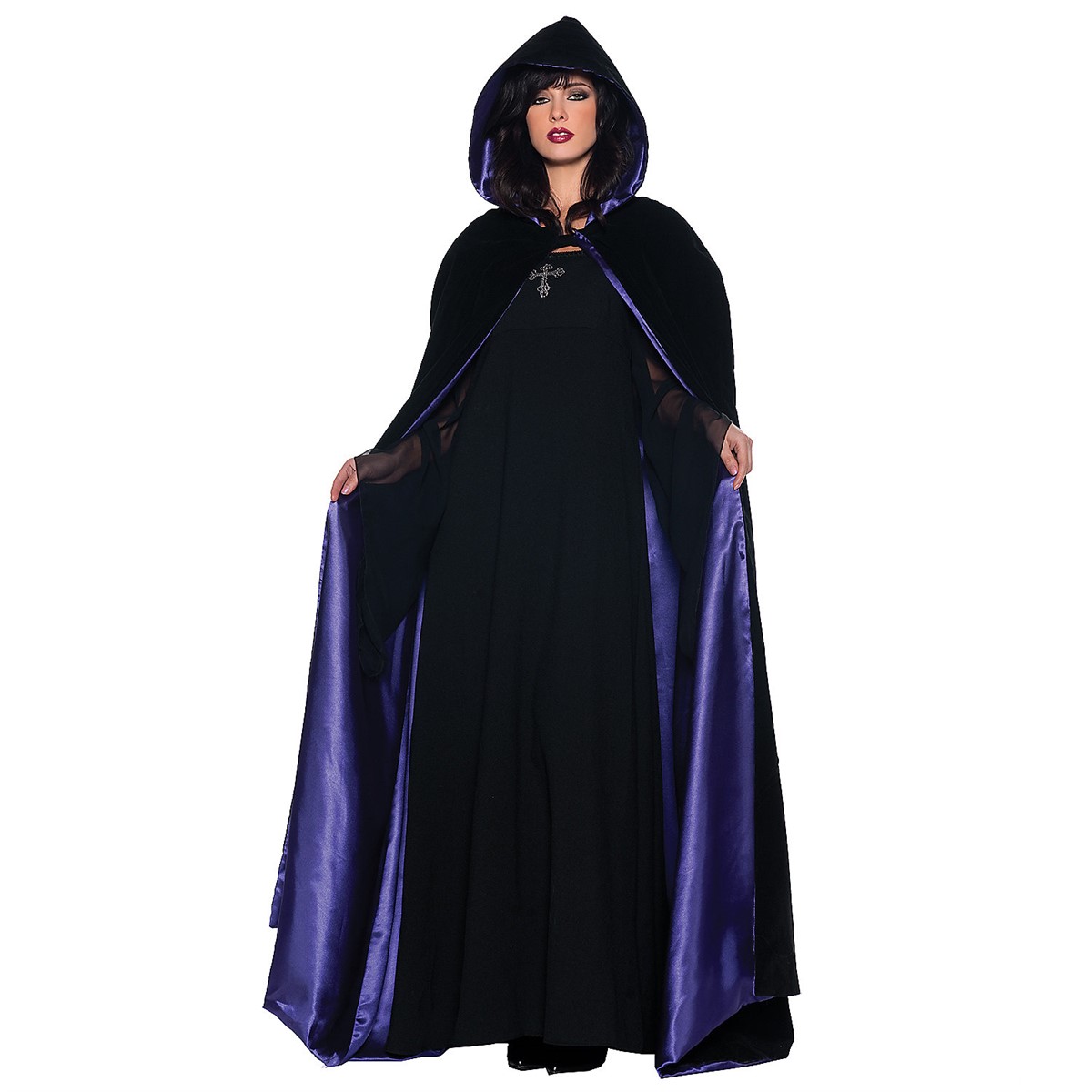 Cape Deluxe Black/Purple Costume